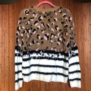 TOPSHOP Mixed Print Sweater